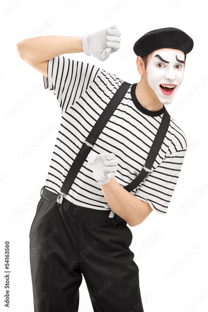 Sticker male mime artist gesturing