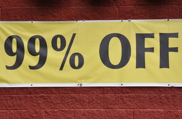 99 Percent Off banner