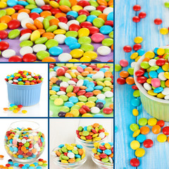 Collage of colorful candies
