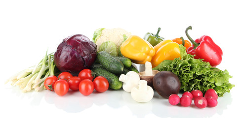 Fresh vegetables isolated on white