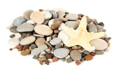 Sea stones isolated on white