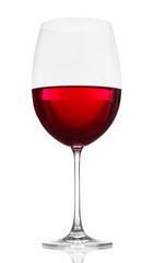 Glass of wine on gray background