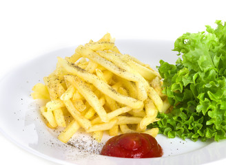 French fries, fried potatoes, fastfood