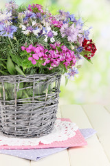 Beautiful bouquet in basket