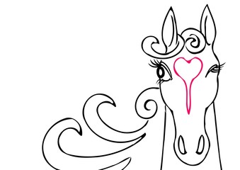 ハートマークの馬