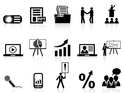 business presentation icons set