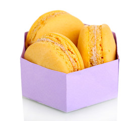 Gentle macaroons isolated on white