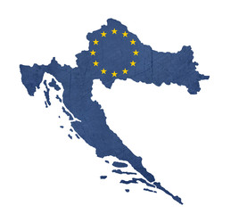 Fototapeta premium European flag map of Croatia