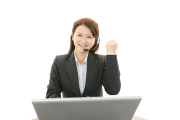 ガッツポーズのオペレーター