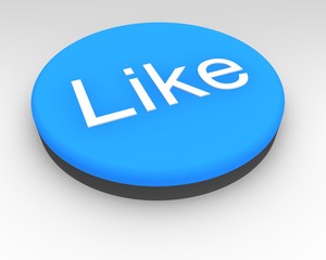Blue social media Like button