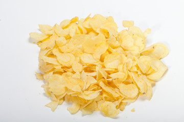 potato chips isolated on white background
