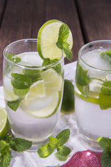 Glass with Sparkling Water