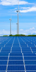 énergie renouvelable, solaire et éoliennes