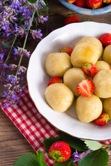  dumplings with strawberries