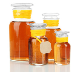 Medicine bottles isolated on white