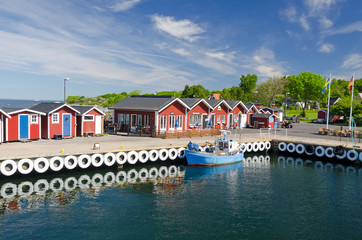 Fototapeta premium Beautiful sea port on Hano island