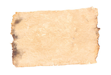 Old paper isolated on white