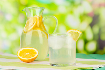 Citrus lemonade in pitcher and glasses