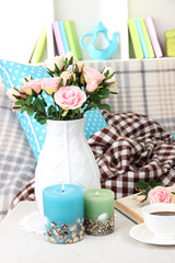 Close up on trendy modern living room