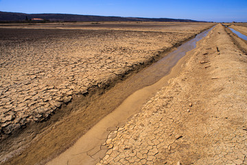 View of Salt evaporation ponds in Secovlje