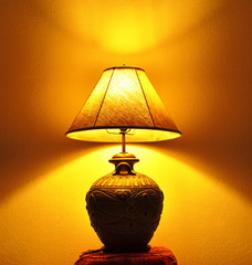 A beautiful lamp shining.