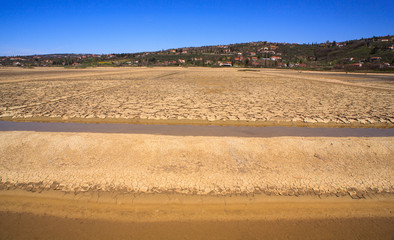 View of Salt evaporation ponds in Secovlje