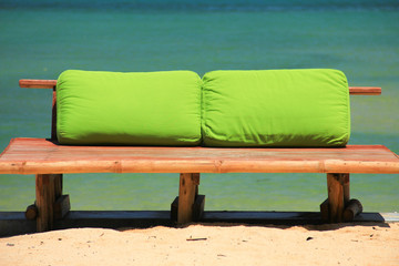 bamboo beach bench
