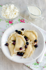Dumplings with cottage cheese and currant