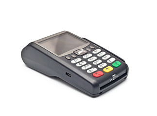 payment terminal on white background isolated