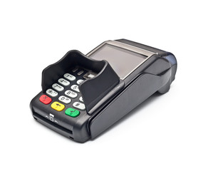 payment terminal on white background isolated