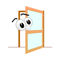 Fototapeta premium big eye and open door art vector