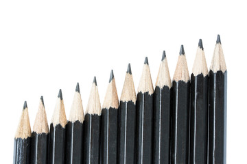 Drawing pencils in row