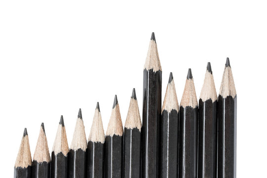 Drawing pencils in row