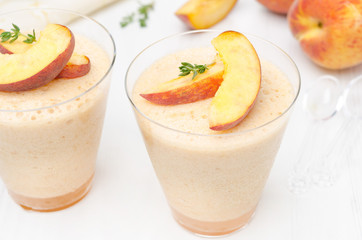 peach souffle horizontal, close-up
