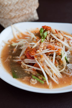 Thai Green Papaya Salad or "SomTum".