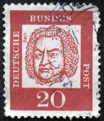 stamp printed in the Germany shows Johann Sebastian Bach