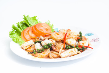 Phad Cha Talay (Spicy Seafood Stir Fry)