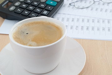 Workplace of a businessman in the morning