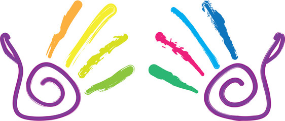 colored hands