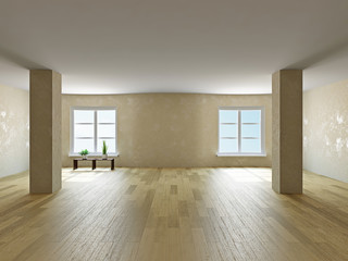 Empty room with windows