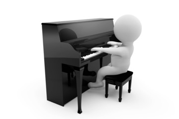 3D person playing piano