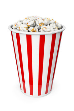 Popcorn in red and white backet