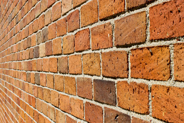perspective of a brick wall