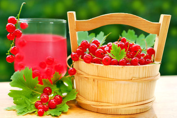 fresh red currant and juice