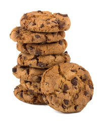 Chocolate pastry cookies isolated on white background