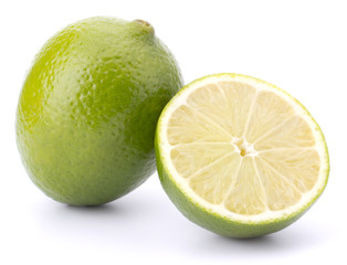 Fresh lime fruit Isolated on white background