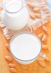 Fototapeta na wymiar milk with almond