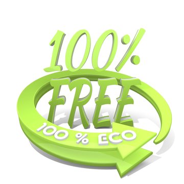 Illustration of a eco free icon  a 100 percent eco