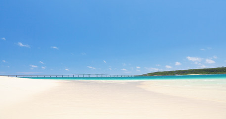 前浜ビーチから来間島