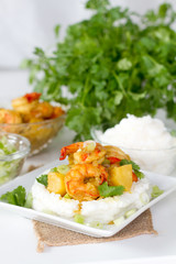 Curried Shrimp and Grits Straight on